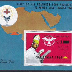 DB1 Biafra 1969 Supratipar Papa Paul II Craciun 1969 SS MNH