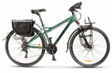 Cumpara ieftin Bicicleta Trekking CARPAT C700C, Schimbator Shimano Tourney 21 viteze, Cadru Aluminiu, Roti 28inch, Frane Mecanice Disc (Verde/Negru)