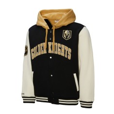 Vegas Golden Knights hanorac de bărbați cu glugă Courtside Fleece Button Front Vintage Logo - M