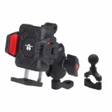Suport telefon moto/ATV/scuter cu antivibrații, Quick Release, prindere ghidon/oglindă și suport GoPro