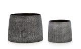 Set 2 vaze ceramica gri Papyrus 15.5x12.8 cm, 22.5x16.2 cm
