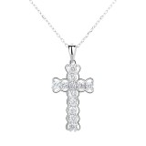 Cumpara ieftin Pandantiv argint 925, JW1276, model cruce, placat cu rodiu, DELIS