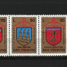 San Marino, 1974 | Al IX-lea campionat de arbaletă - Heraldică | MNH | aph