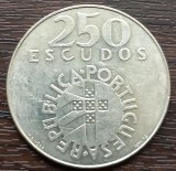 (A666) MONEDA DIN ARGINT PORTUGALIA - 250 ESCUDOS 1974, REVOLUTIA GAROAFELOR, Europa