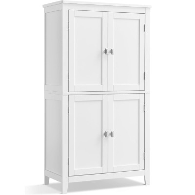 VASAGLE Dulap de baie, din MDF, cu 2 compartimente si 4 usi, rafturi reglabile, 30x60x110cm, alb Household NewTrend foto