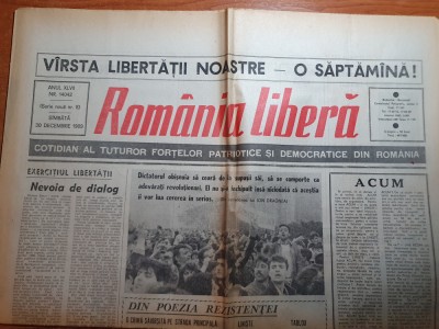 romania libera 30 decembrie 1989 - revolutia romana,o saptamana de libertate foto