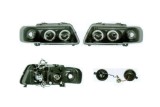 Set faruri Audi A3 (8l), 01.1996-04.2003, partea Stanga+Dreapta, Tuning, Fata, tip bec H1+H1; manual; negru, transparent; tuning, Taiwan, Rapid