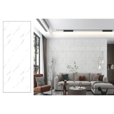 Placa de tapet x 10buc lucios, impermeabil, Autoadeziv, usor de curatat, 30&times;60 cm, Marmura alba