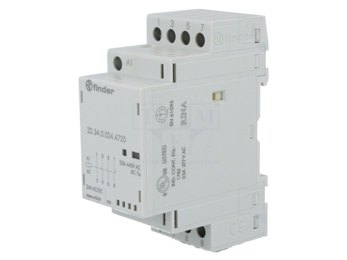 Contactor 4-poli 25A 24V