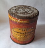 Compagnie Colonial Paris - Cutie pentru ceai - 75 de grame, piesa veche de colectie din anii 1930 tabla litografiata