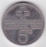 ELVETIA 5 FRANCS Franci Battle of Sempach 1986 Comemorativa