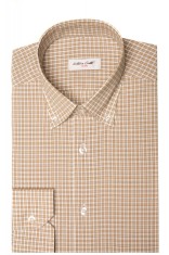 Camasa barbati slim maro in carouri C003SL