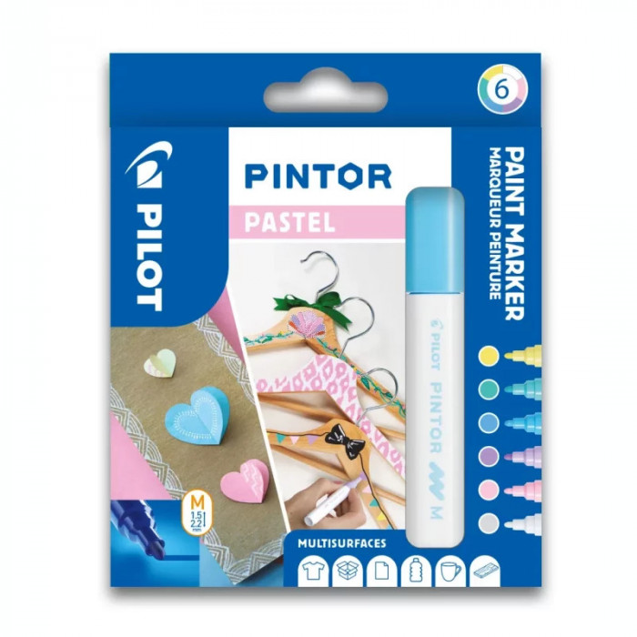 Set Markere Pintor pastel mix 6 culori mediu Pilot