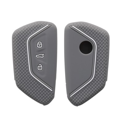 Husa Cheie Auto pentru VW - 3 Butoane, Silicon, Gri, 52650.25 foto
