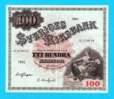 Suedia (pick 48) 100 Kronor 1961 VF+ serie: G 279638; Gustav Vasa