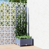 VidaXL Jardinieră de grădină cu spalier,gri &icirc;nchis, 40x40x121,5 cm, PP