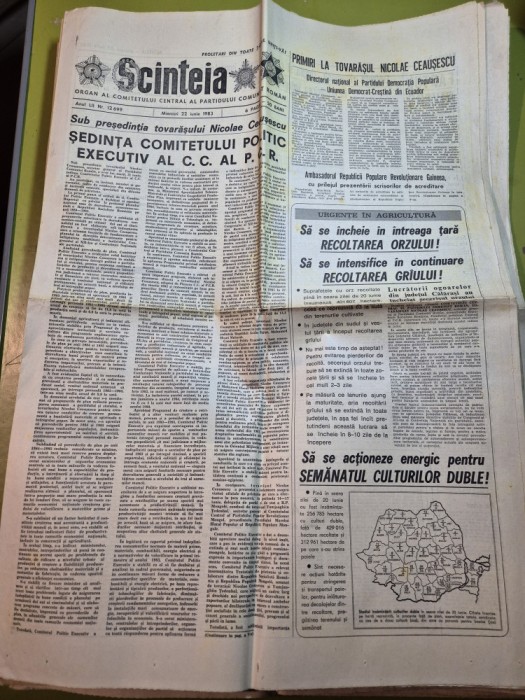 scanteia 22 iunie 1983-art. mehedinti,muzeul satului,poiana brasov