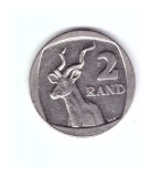 Moneda Africa de Sud 2 rand 2015, stare foarte buna, curata