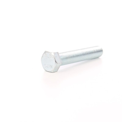 Surub cu cap hexagonal, filetat complet, otel, zincat alb, M18 x 100 mm foto