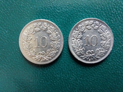 Monede 10 rappen 1939 Elvetia. foto