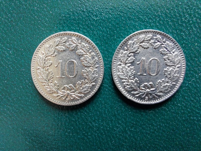 Monede 10 rappen 1939 Elvetia.