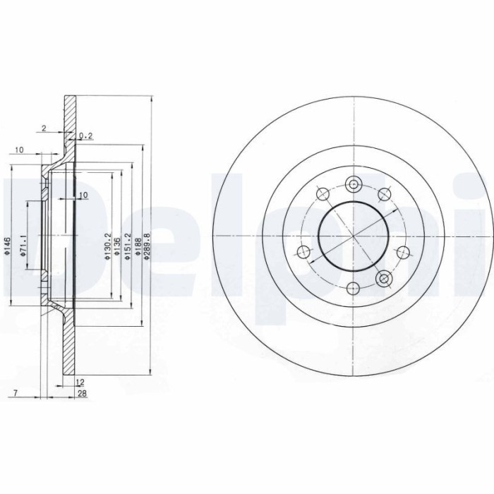 DELPHI BG3836 Disc frana