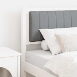 VidaXL Tăblie tapițată Alb 75 cm Lemn de pin masiv și stofă 879098