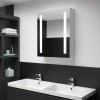 vidaXL Dulap Baie cu Oglindă și LED, 50x13x70 cm, Alb, MDF, 3 Rafturi, USB