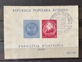 ROMANIA 1950 - EXPOZITIA FILATELICA, COLITA, STAMPILA TIMISOARA - LP 260, Nestampilat