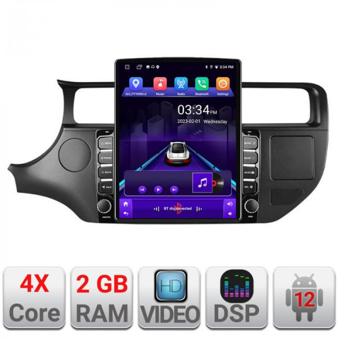 Navigatie dedicata Kia Rio 2011-2014 K-rio-11 ecran tip TESLA 9.7&quot; cu Android Radio Bluetooth Internet GPS WIFI 2+32 DSP Quad C CarStore Technology