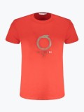 Tricou barbati din bumbac cu decolteu la baza gatului, Rosu (Marime: 2XL), Trussardi