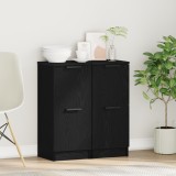 VidaXL Bufete 2 buc &icirc;n Stejar Negru, 30x30x70 cm, Fabricat din Lemn Prelucrat