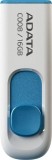 MEMORIE USB 2.0 ADATA 16 GB, retractabila, carcasa plastic, alb / albastru, &quot;AC008-16G-RWE&quot; (timbru verde 0.03 lei)