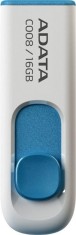 MEMORIE USB 2.0 ADATA 16 GB, retractabila, carcasa plastic, alb / albastru, &amp;quot;AC008-16G-RWE&amp;quot; (timbru verde 0.03 lei) foto