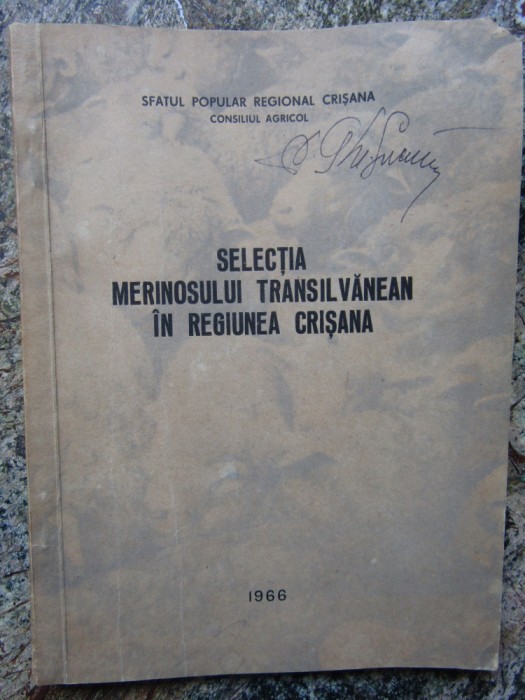 SELECTIA MERINOSULUI TRANSILVANEAN IN REGIUNEA CRISANA