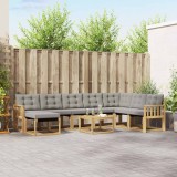 vidaXL Set de canapele de exterior cu pernă 9 pcs Alb și gri deschis 3389785