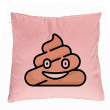 Perna Decorativa, Model Poo Emoji, 40x40 cm, Roz, Husa Detasabila, Burduf