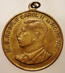 1.772 MEDALIE ROMANIA CAROL II PREMIUL I MINISTERUL EDUCATIEI NATIONALE 30mm foto
