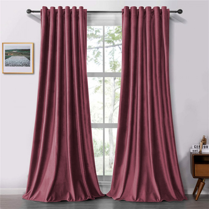 Set draperii soft cu rejansa transparenta cu ate pentru galerie, Super, 250x220 cm, densitate 200 g/mp, Roz, 2 buc