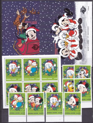 Sierra Leone 1997 Disney Craciun MI 29269-2941 serie + kleib.+ 2 bl. MNH foto