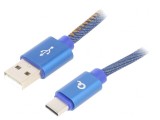 Cablu USB 2.0 A la C Aurit 1m Albastru, Gembird