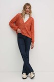 Pepe Jeans pulover HAILEY CARDIGAN femei, culoarea portocaliu, light, PL702218
