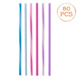 Paie Reutilizabile, Fără Brand, Multicolor, Set 80 Bucăți, 6x200mm, Oem
