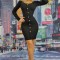 H632RR-1 Rochie casual cu decolteu rotund si nasturi