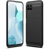 Husa TPU OEM Carbon pentru Huawei P40 lite E, Neagra