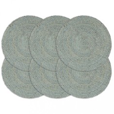 vidaXL Naproane, 6 buc., verde olive, 38 cm, iută, rotund 133841