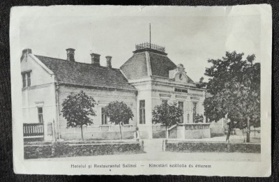 Carte postala, Hotelul si restaurantul Salinei, Romania, perioada interbelica foto