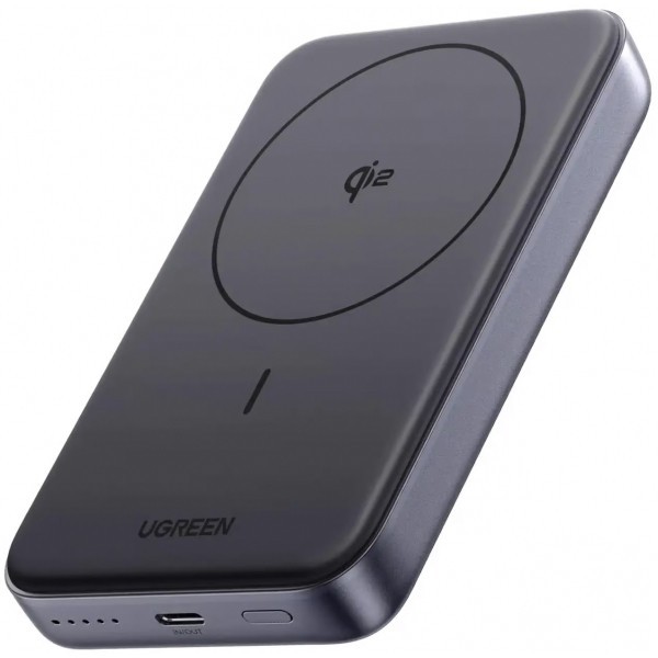 Baterie Externa UGREEN PB761, 10000mAh, 30W, PD + FQI, 1 x QI - 1 x USB-C, Gri