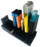 Organizator USB si Carduri de Memorie &ndash; Suport Birou Compact, 5 Sloturi USB + 10 Sloturi SD/MicroSD, Printat 3D din PLA, Negru, Oem