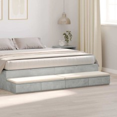 vidaXL Sertare de pat, gri beton, 200x36,5x16,5 cm lemn prelucrat